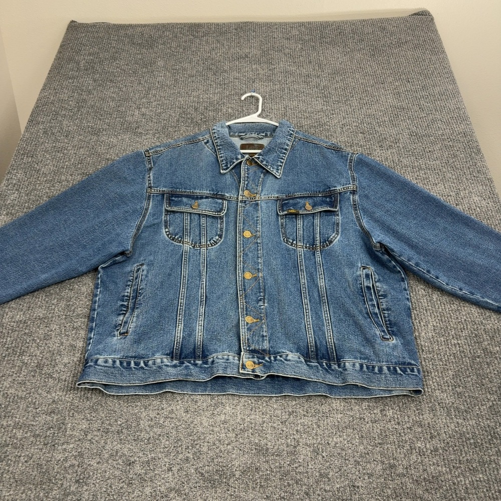 Vintage Lee Denim Jacket Mens XXL Blue Cotton Trucker Classic Western Casual